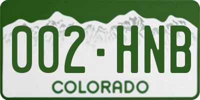 CO license plate 002HNB
