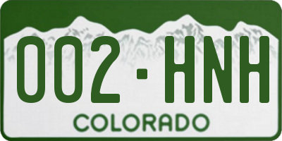 CO license plate 002HNH