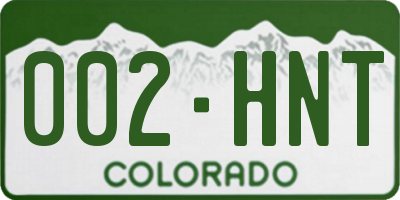 CO license plate 002HNT