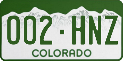 CO license plate 002HNZ