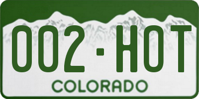 CO license plate 002HOT