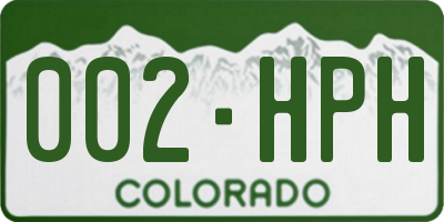 CO license plate 002HPH
