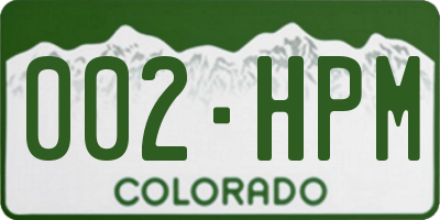 CO license plate 002HPM