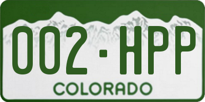 CO license plate 002HPP