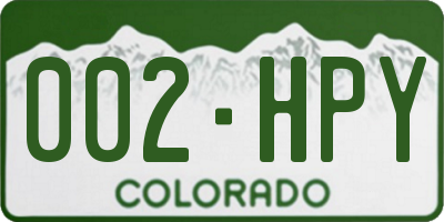 CO license plate 002HPY