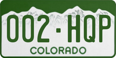 CO license plate 002HQP