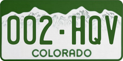 CO license plate 002HQV
