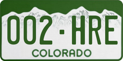 CO license plate 002HRE