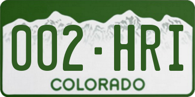 CO license plate 002HRI