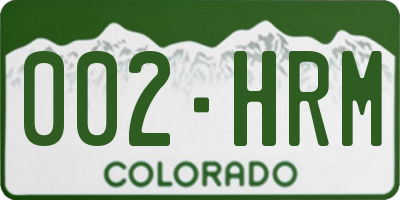 CO license plate 002HRM