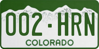 CO license plate 002HRN