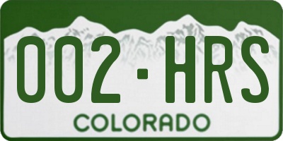 CO license plate 002HRS