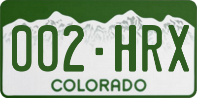 CO license plate 002HRX