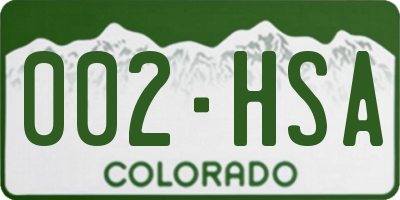 CO license plate 002HSA