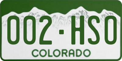 CO license plate 002HSO