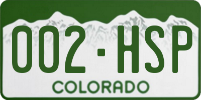 CO license plate 002HSP