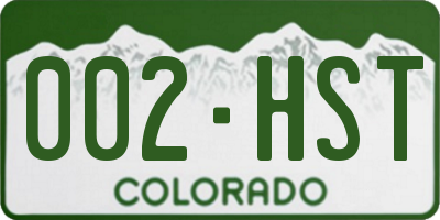 CO license plate 002HST
