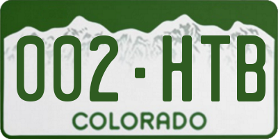 CO license plate 002HTB
