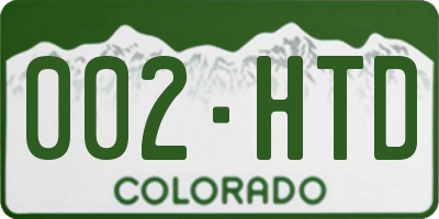 CO license plate 002HTD
