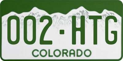 CO license plate 002HTG