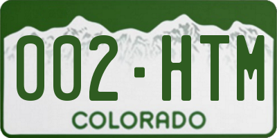 CO license plate 002HTM