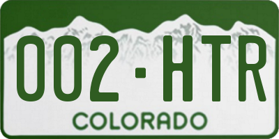 CO license plate 002HTR