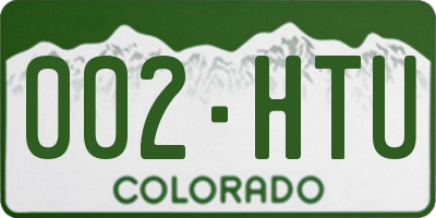 CO license plate 002HTU