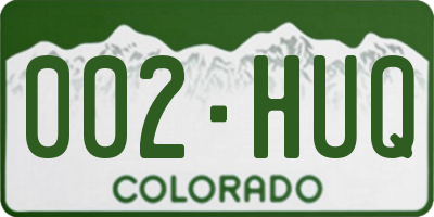 CO license plate 002HUQ