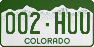 CO license plate 002HUU