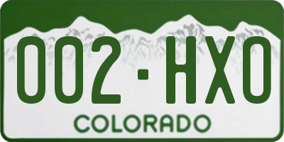 CO license plate 002HXO