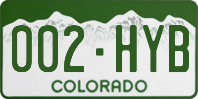 CO license plate 002HYB