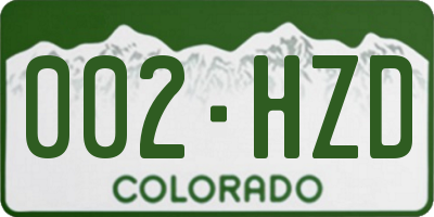 CO license plate 002HZD