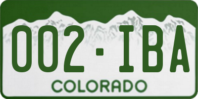 CO license plate 002IBA