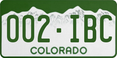 CO license plate 002IBC