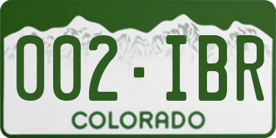 CO license plate 002IBR