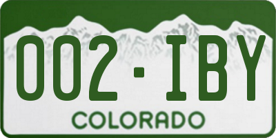 CO license plate 002IBY