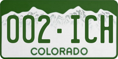 CO license plate 002ICH