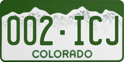 CO license plate 002ICJ