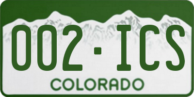 CO license plate 002ICS