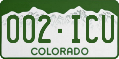 CO license plate 002ICU