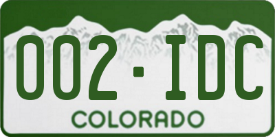 CO license plate 002IDC