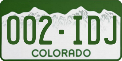 CO license plate 002IDJ