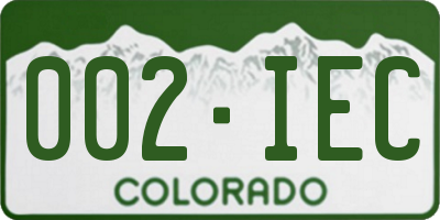 CO license plate 002IEC