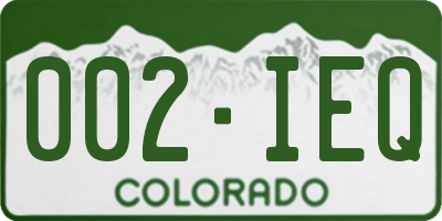 CO license plate 002IEQ
