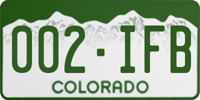 CO license plate 002IFB