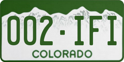 CO license plate 002IFI