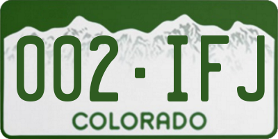 CO license plate 002IFJ