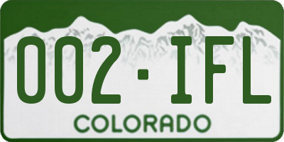 CO license plate 002IFL