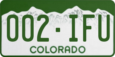 CO license plate 002IFU