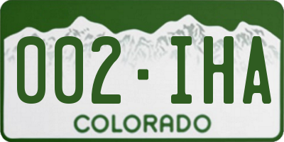 CO license plate 002IHA